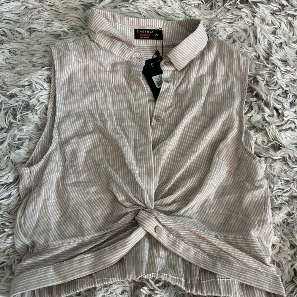 Cropped collared shirt